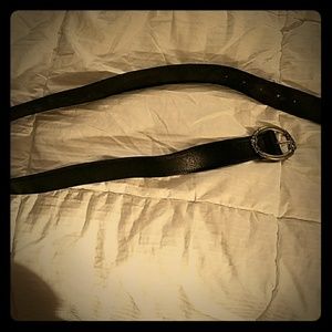 Black leather belt